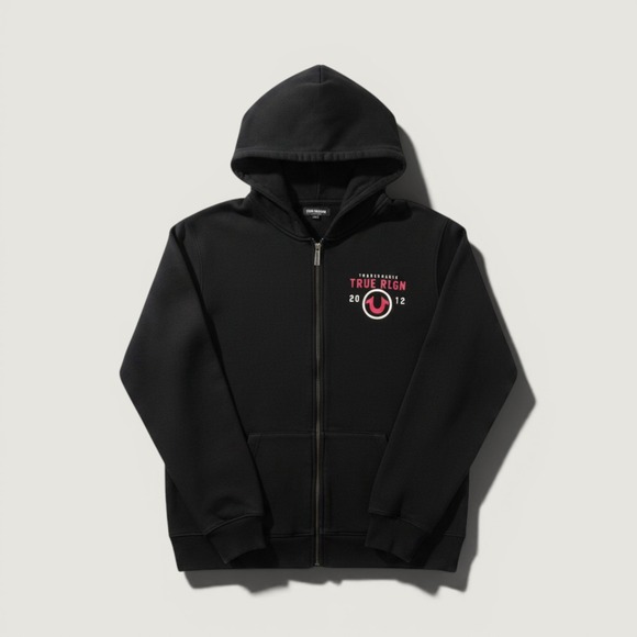 True Religion Other - True‎ Religion Hoodie Zip Up Graphic Logo Black XXL
